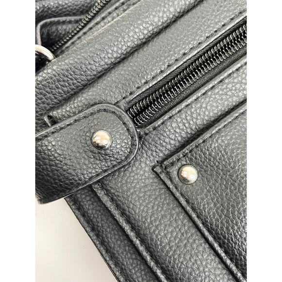 Rosetti Crossbody Purse Handbag Black Multiple Pockets Adjustable Strap 10x7x2 - Picture 12 of 16